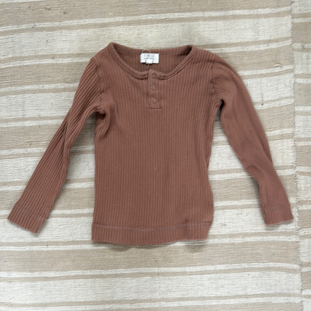 Cozy Brown Kids Long Sleeve Top